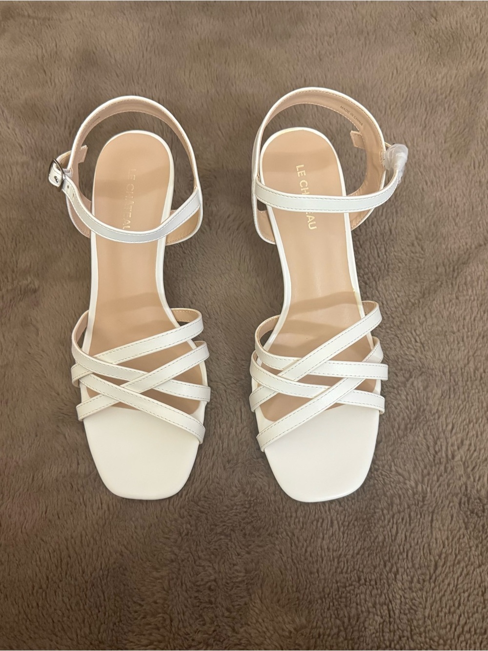 le chateau brand new Off White Strappy Wedge Sandals - Picture 2 of 13